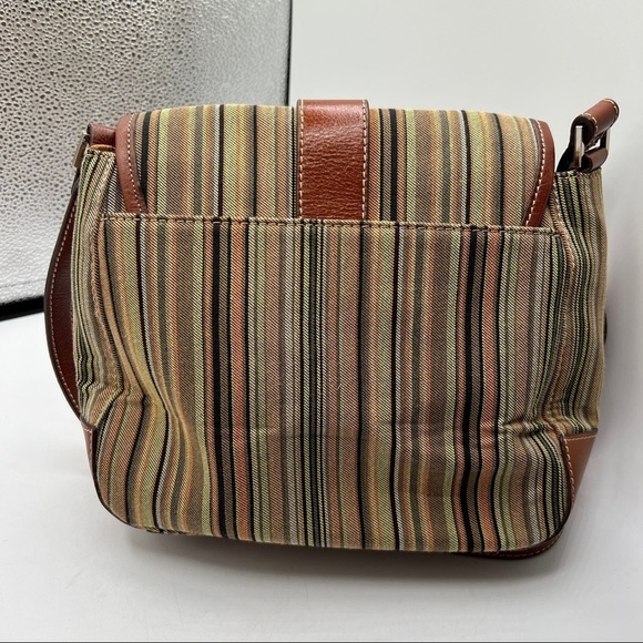 Etienne Aigner Multi Striped Canvas Foldover Shoulder Bag - Picture 5 of 10